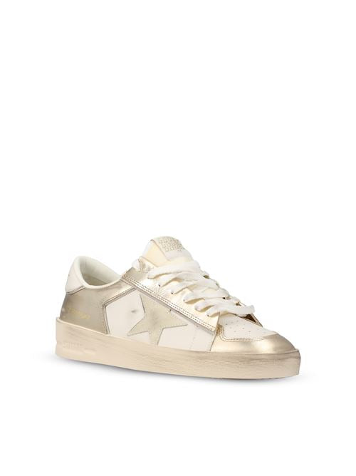 Golden Goose Stardan sneakers in white and gold leather — rear view | La Parisienne Qatar