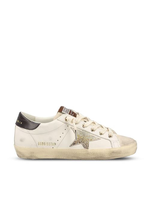 Golden Goose Super-Star white leather sneaker — front view | La Parisienne Qatar