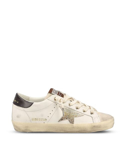 Golden Goose Super-Star white leather sneaker — front view | La Parisienne Qatar