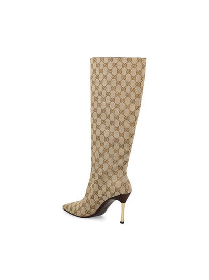 Gucci Bombshell GG canvas knee-high boot — side profile | La Parisienne Qatar