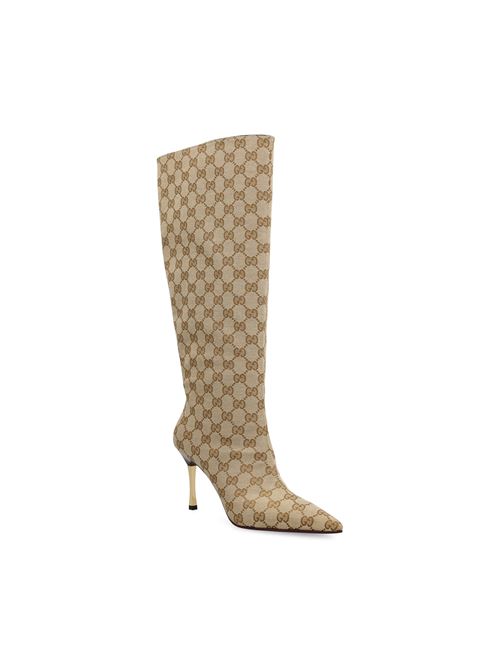 Gucci Bombshell GG canvas knee-high boot — rear view | La Parisienne Qatar