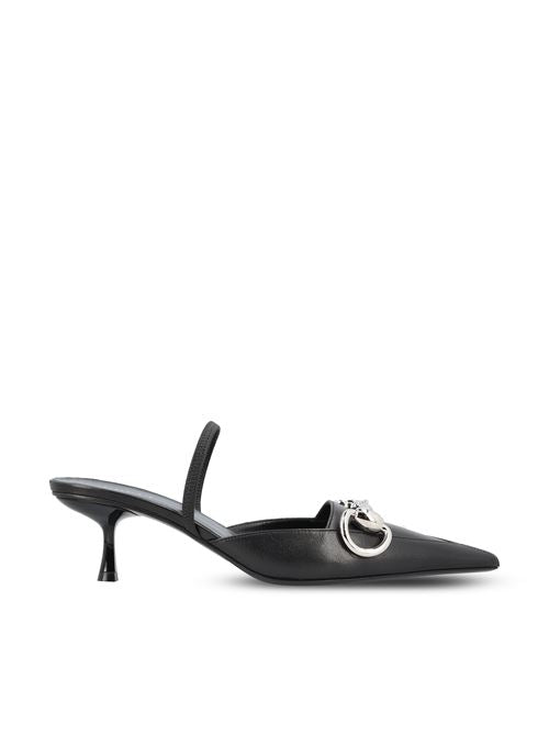 Gucci Boulevard slingback pumps in black leather — front view | La Parisienne Qatar