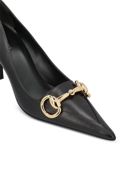 Gucci Boulevard stiletto pumps in black leather — side profile | La Parisienne Qatar