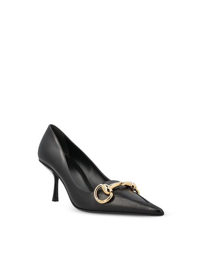 Gucci Boulevard stiletto pumps in black leather — rear view | La Parisienne Qatar