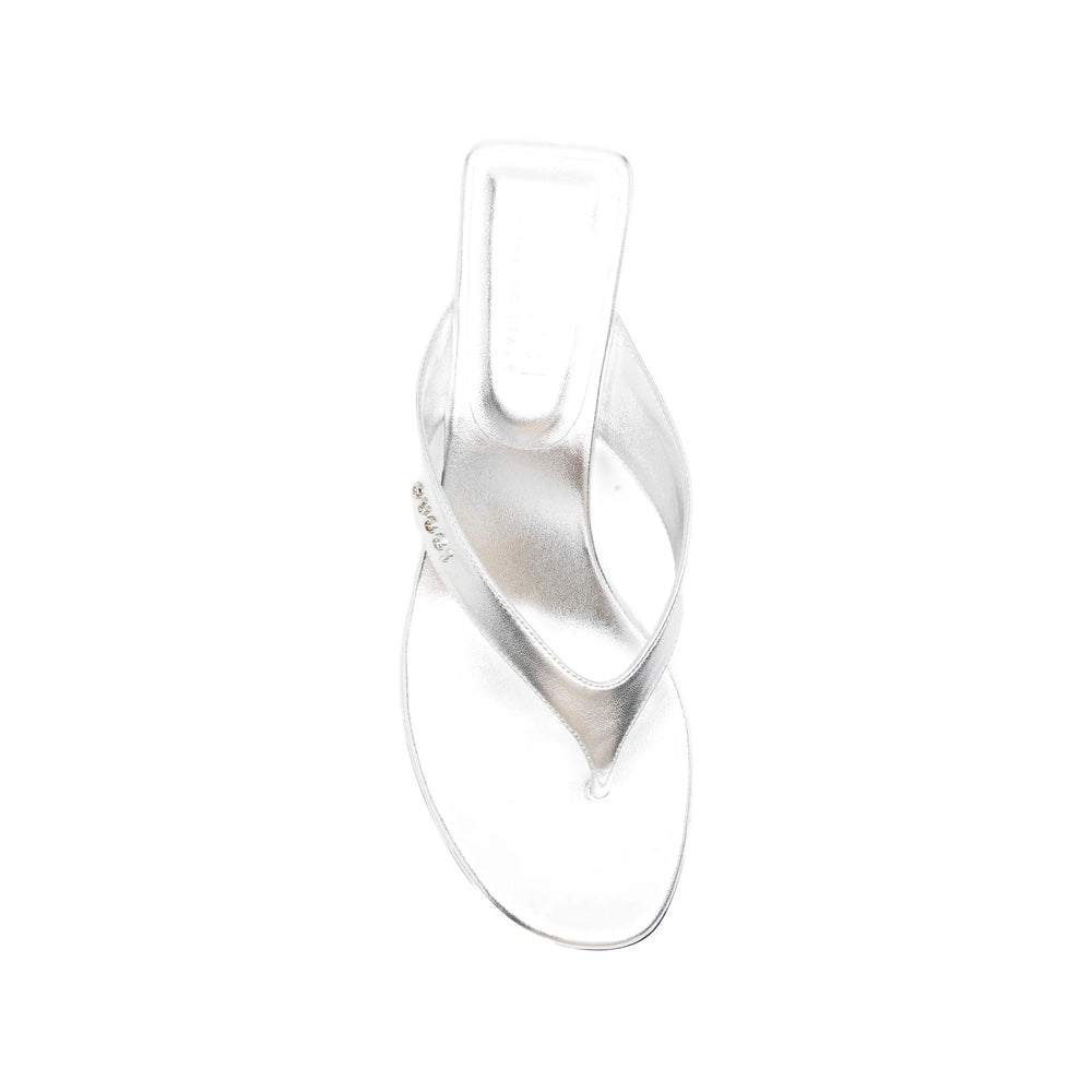 Gucci boots in silver calf leather — detail view | La Parisienne Qatar