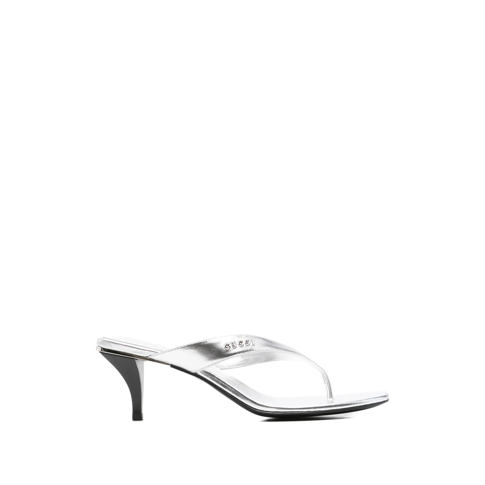 Gucci boots in silver calf leather — rear view | La Parisienne Qatar