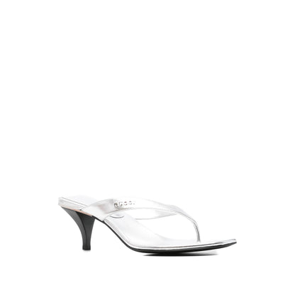 Gucci boots in silver calf leather — front view | La Parisienne Qatar