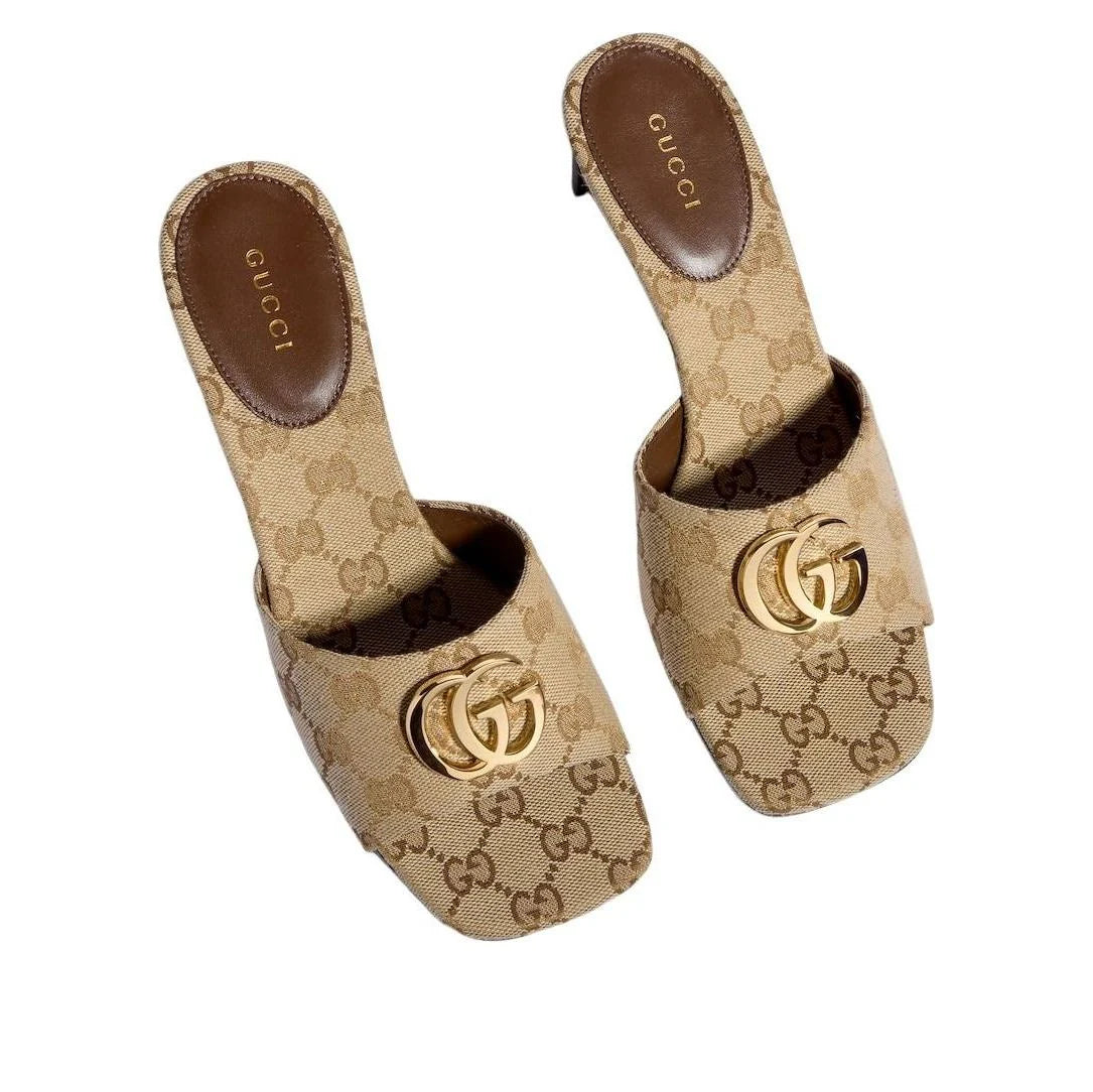 Gucci loafers in neutral canvas — side profile | La Parisienne Qatar
