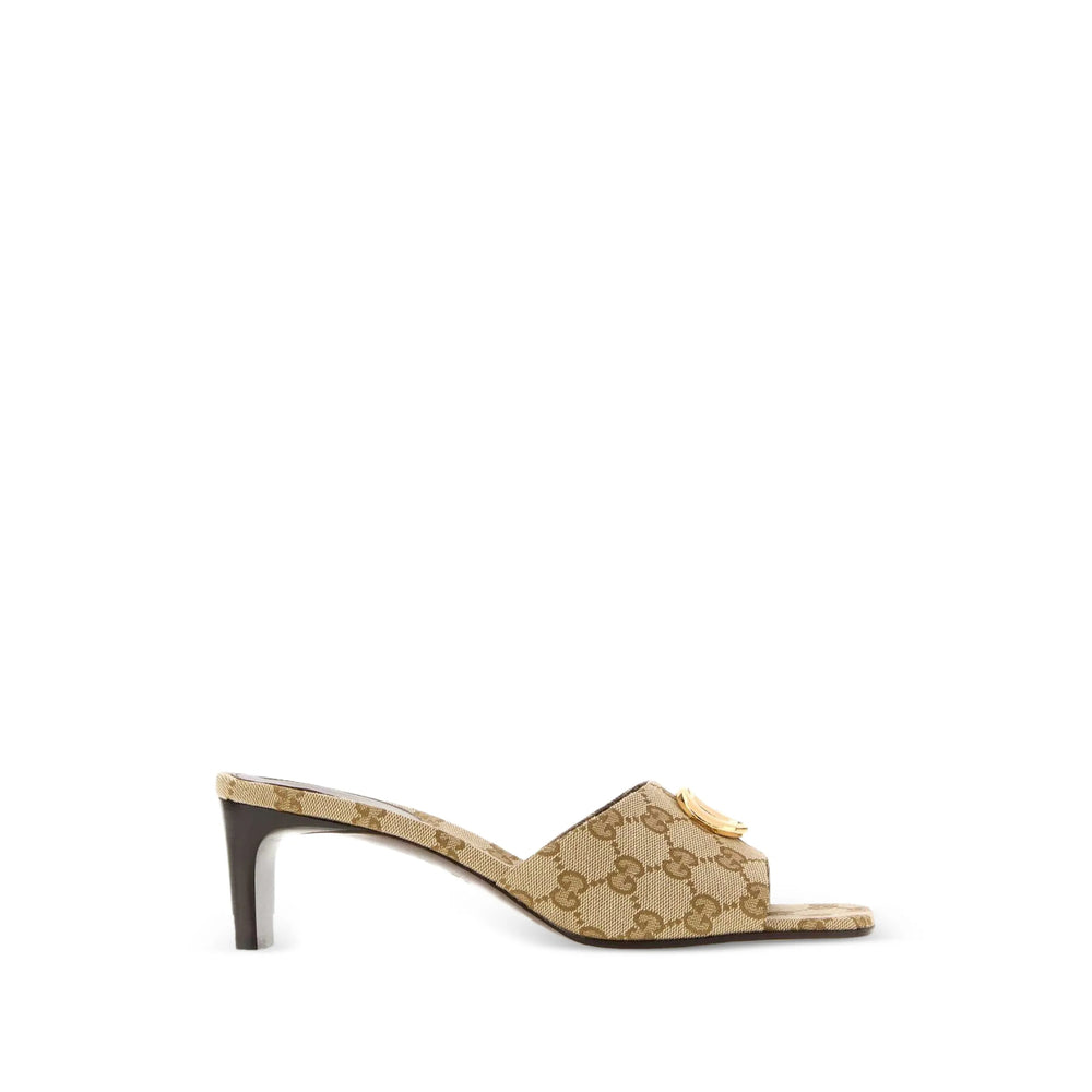 Gucci loafers in neutral canvas — front view | La Parisienne Qatar