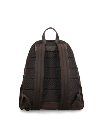 Gucci Ophidia brown suede medium backpack — rear view | La Parisienne Qatar