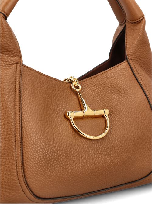 Gucci Softbit brown calfskin shoulder bag — side profile | La Parisienne Qatar