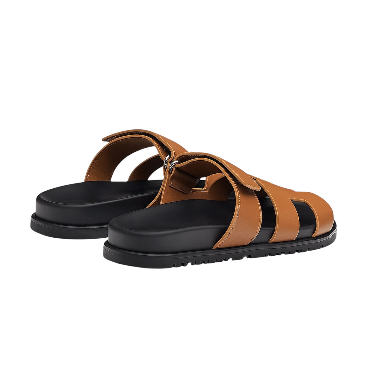 Hermès Chypre natural techno-calfskin sandal — rear view | La Parisienne Qatar