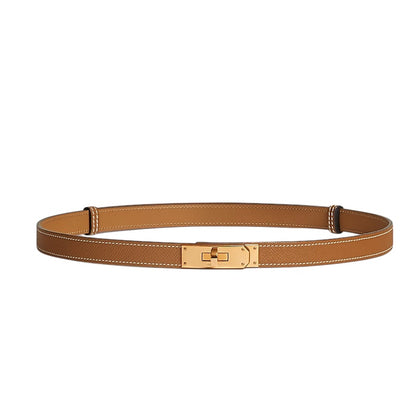 Hermès Kelly 18 belt in Gold Epsom calfskin — front view | La Parisienne Qatar
