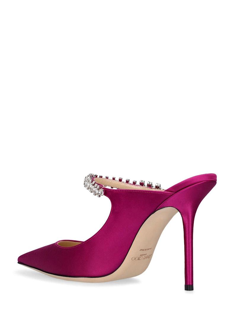 Jimmy Choo Bing 100mm crystal mules in pink — alternate angle | La Parisienne Qatar