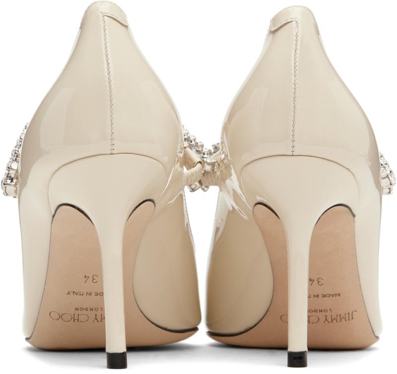 Jimmy Choo crystal pumps in linen patent leather — rear view | La Parisienne Qatar