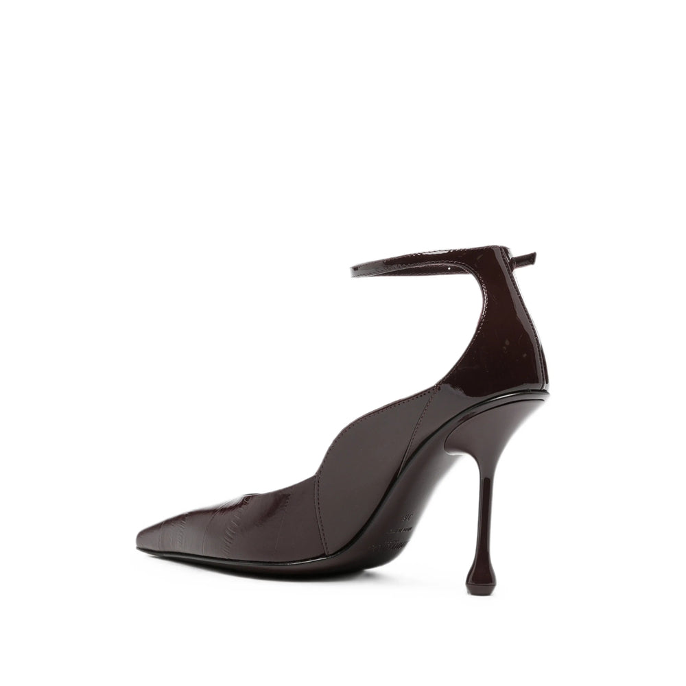 Jimmy Choo Quinci 95 red leather pump — detail view | La Parisienne Qatar