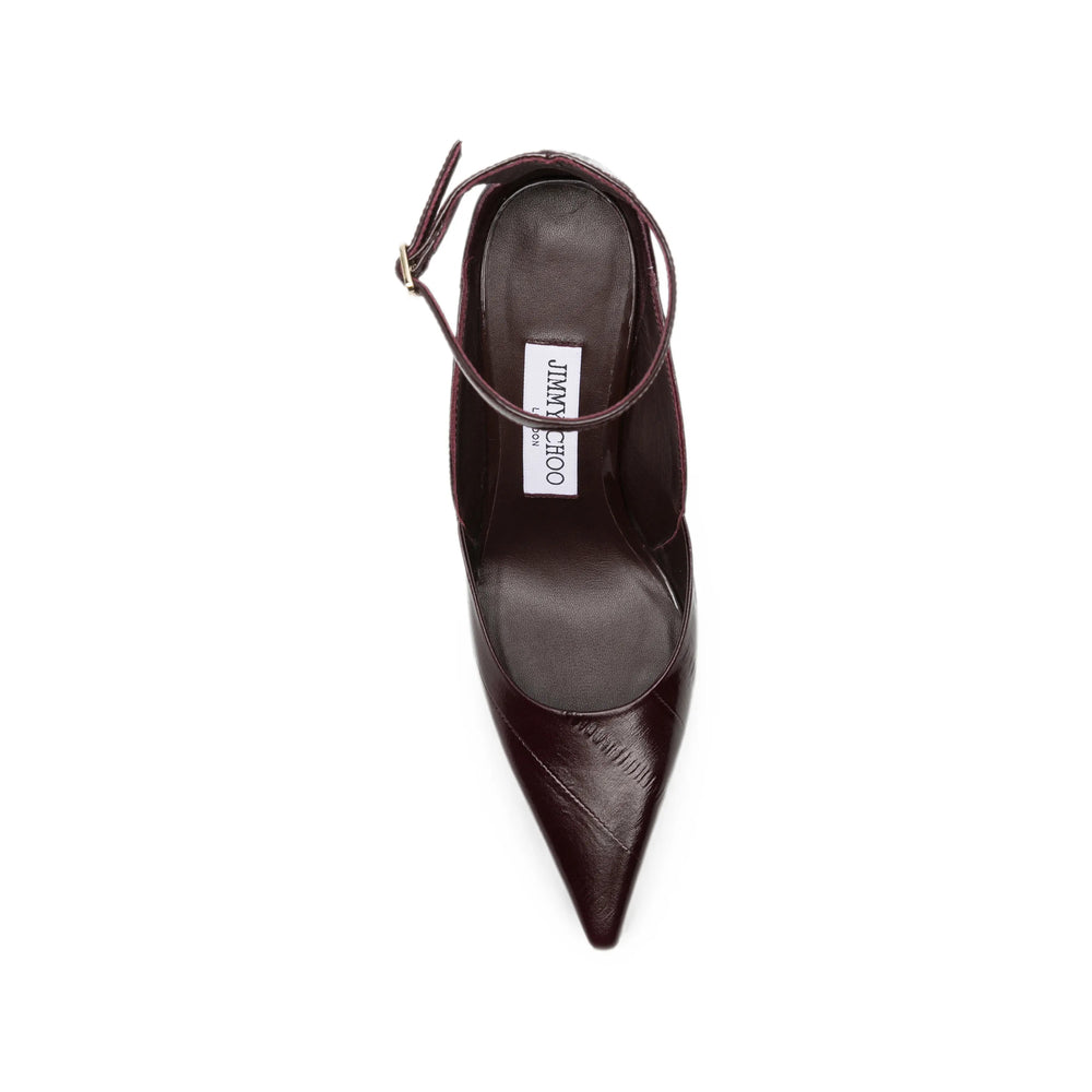 Jimmy Choo Quinci 95 red leather pump — rear view | La Parisienne Qatar