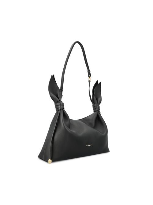 Loewe Flamenco Clutch in black nappa lambskin — rear view | La Parisienne Qatar