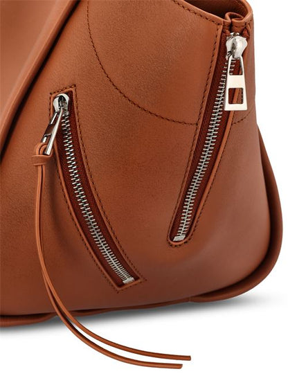 Loewe Hammock Flip bag in brown calfskin — side profile | La Parisienne Qatar