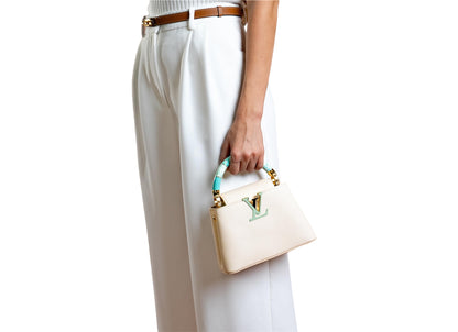 Louis Vuitton Capucines BB bag in cream Taurillon leather — alternate angle | La Parisienne Qatar