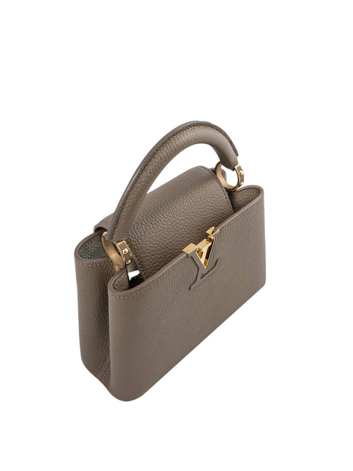 Louis Vuitton Capucines BB bag in étoupe — rear view | La Parisienne Qatar