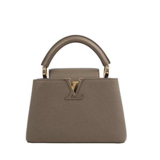 Louis Vuitton Capucines BB bag in étoupe — front view | La Parisienne Qatar