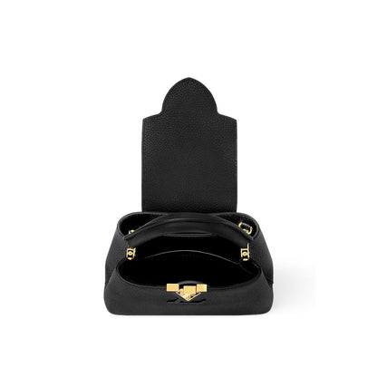 Louis Vuitton Capucines Mini bag in black — detail view | La Parisienne Qatar
