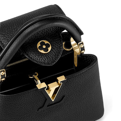 Louis Vuitton Capucines Mini bag in black — rear view | La Parisienne Qatar