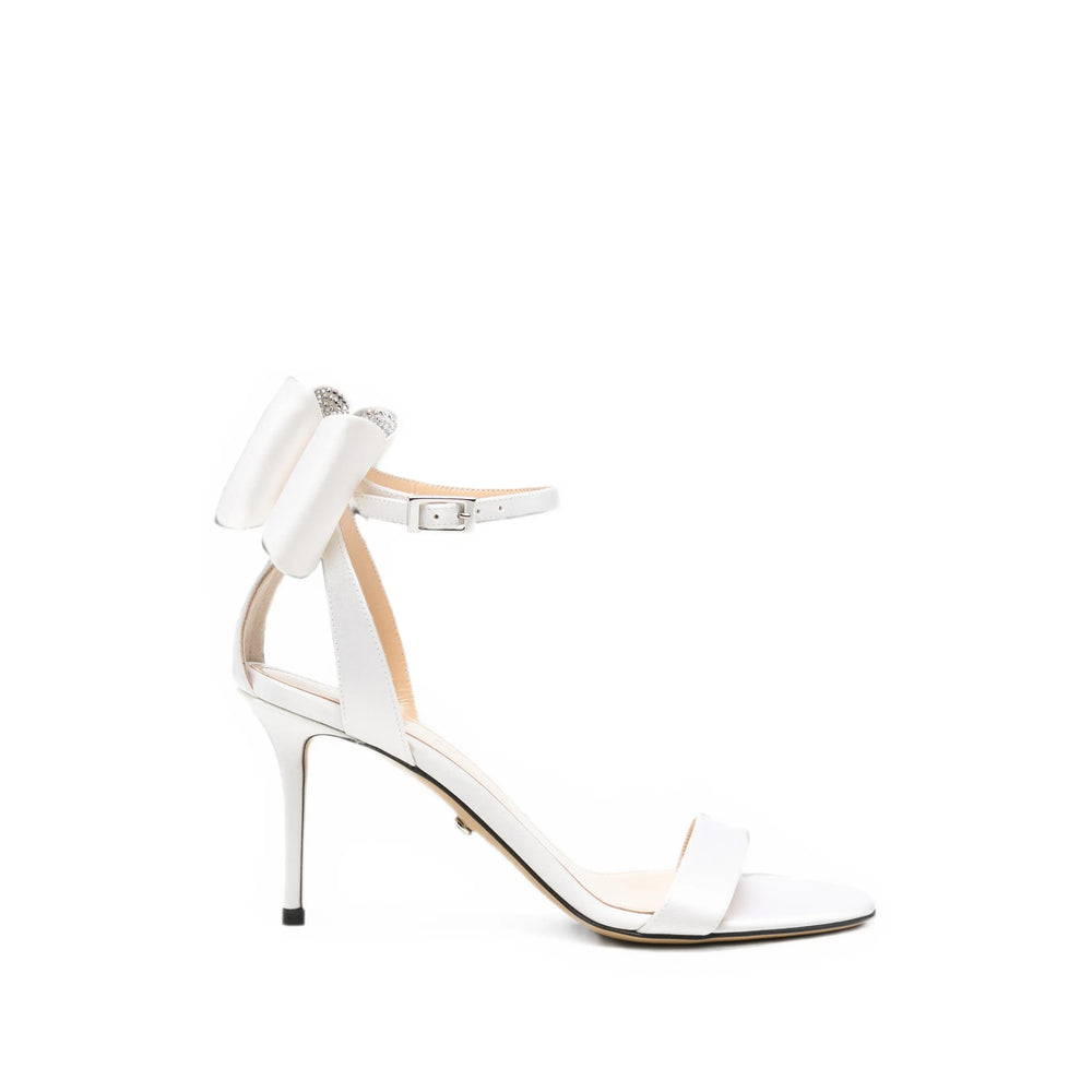 Mach & Mach evening pumps in white fabric — front view | La Parisienne Qatar
