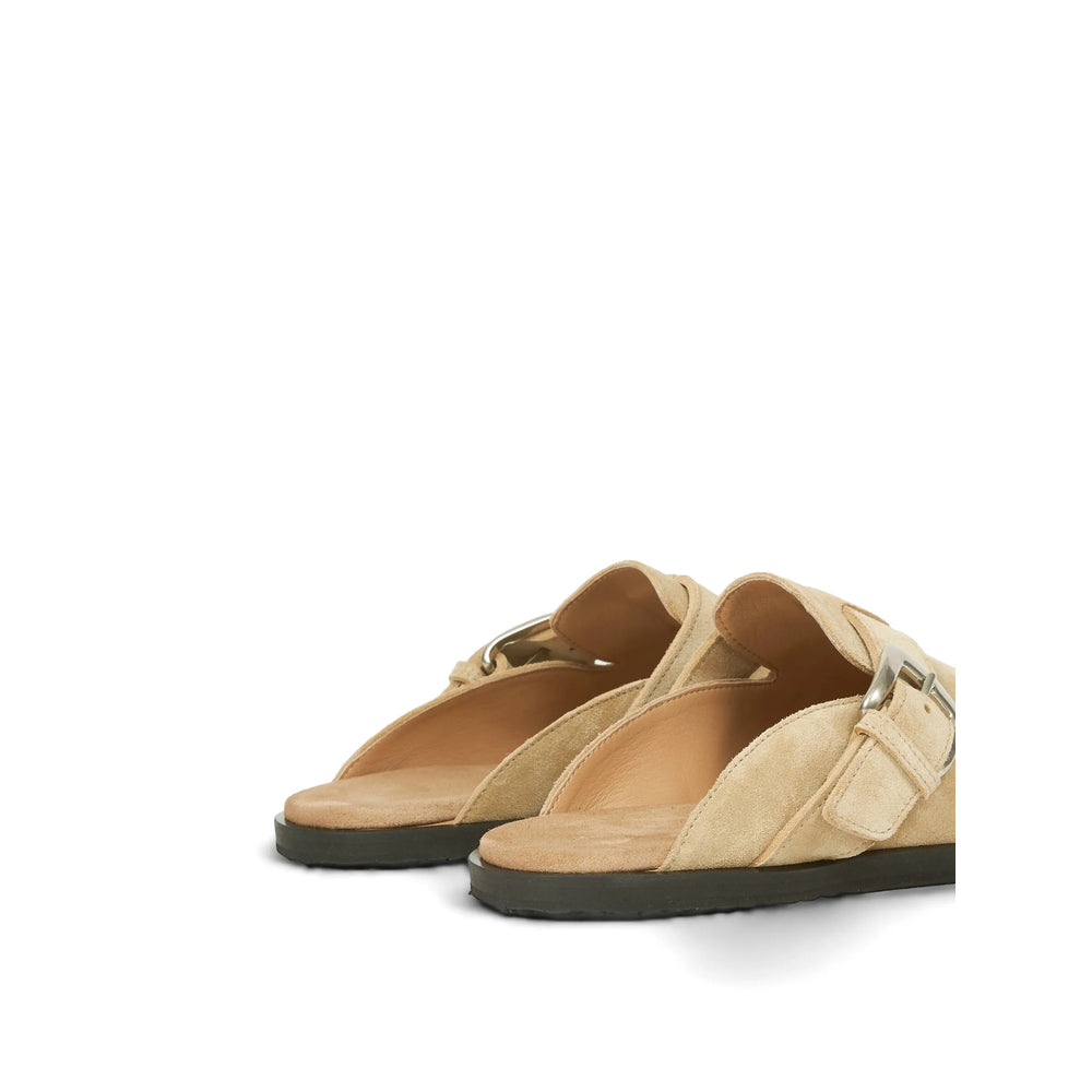 Maison Margiela sneakers in neutral calf suede — detail view | La Parisienne Qatar