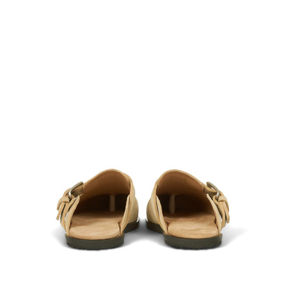 Maison Margiela sneakers in neutral calf suede — rear view | La Parisienne Qatar