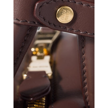 Miu Miu bag in brown calfskin — rear view | La Parisienne Qatar