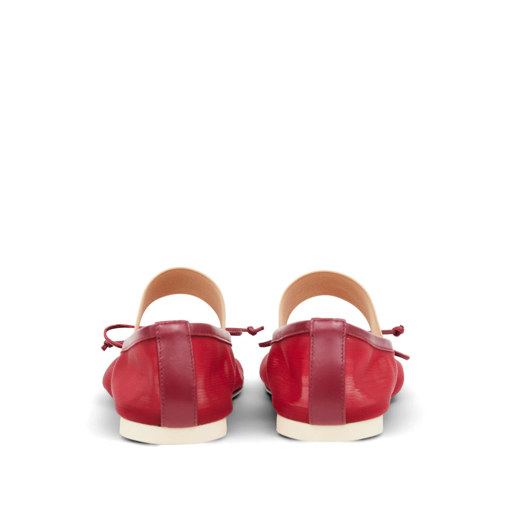 MM6 Maison Margiela sneakers in red — styling view | La Parisienne Qatar