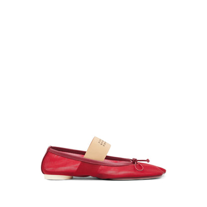 MM6 Maison Margiela sneakers in red — front view | La Parisienne Qatar