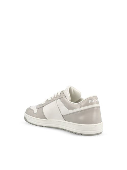 Prada Downtown sneakers in grey calfskin — detail view | La Parisienne Qatar