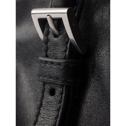 Prada top-handle handbag in black calf leather — alternate angle | La Parisienne Qatar