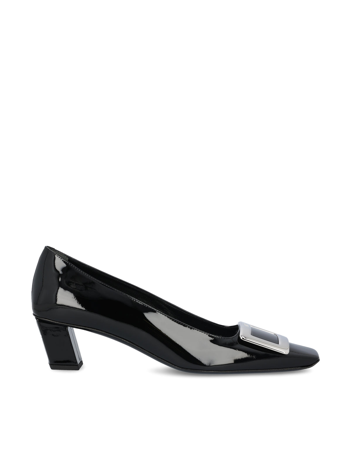 Roger Vivier Belle Vivier pumps in glossy patent leather — front view | La Parisienne Qatar