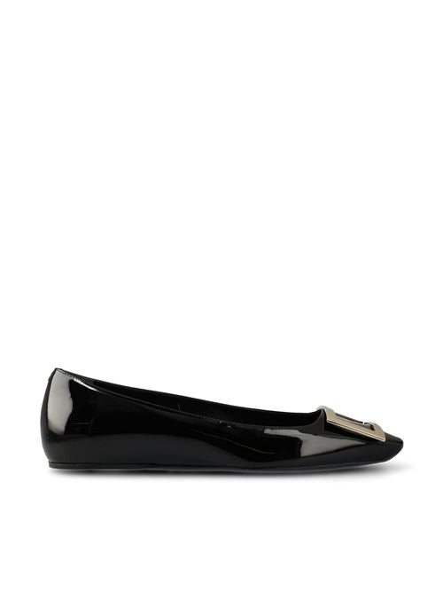 Roger Vivier Trompette ballerinas in patent leather — front view | La Parisienne Qatar