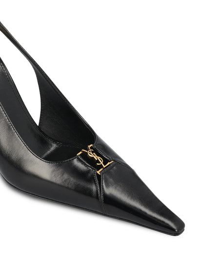 Saint Laurent Babylone Breteuil black slingback pump — side profile | La Parisienne Qatar