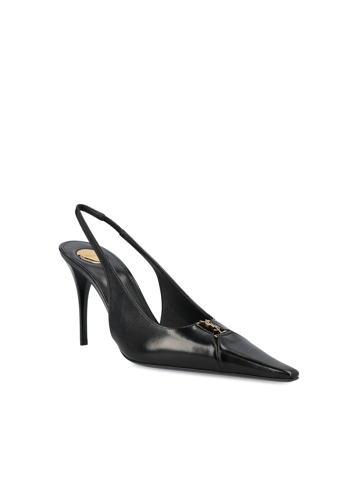 Saint Laurent Babylone Breteuil black slingback pump — detail view | La Parisienne Qatar