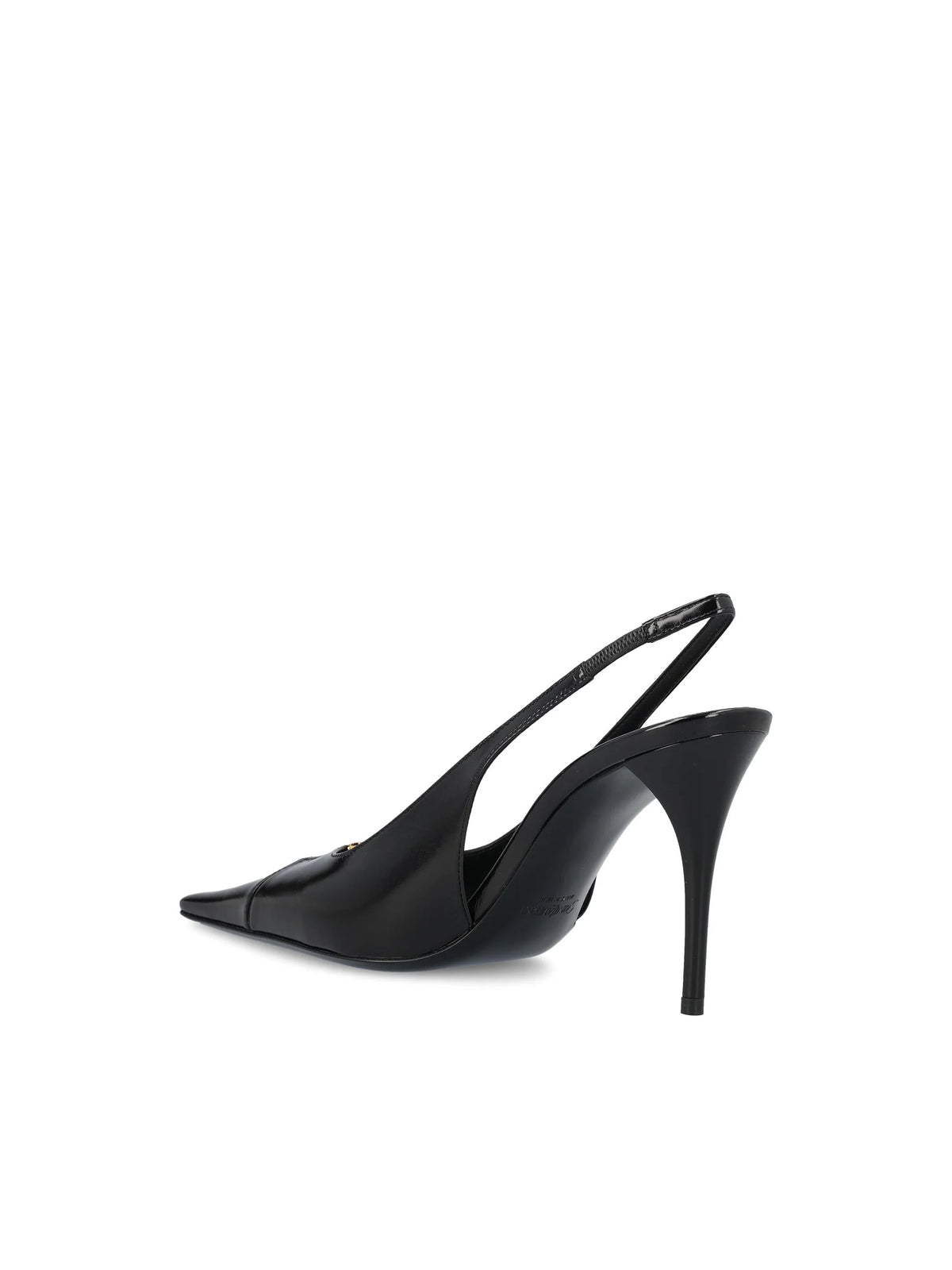 Saint Laurent Babylone Breteuil black slingback pump — rear view | La Parisienne Qatar