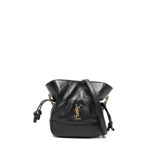 Saint Laurent calf leather bag 859174 in black — front view | La Parisienne Qatar
