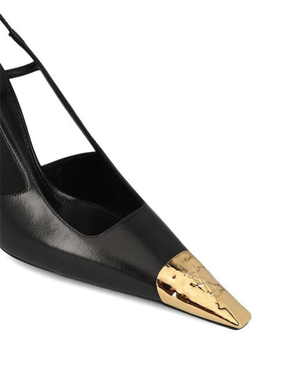 Saint Laurent Jeanne black lambskin pump — rear view | La Parisienne Qatar
