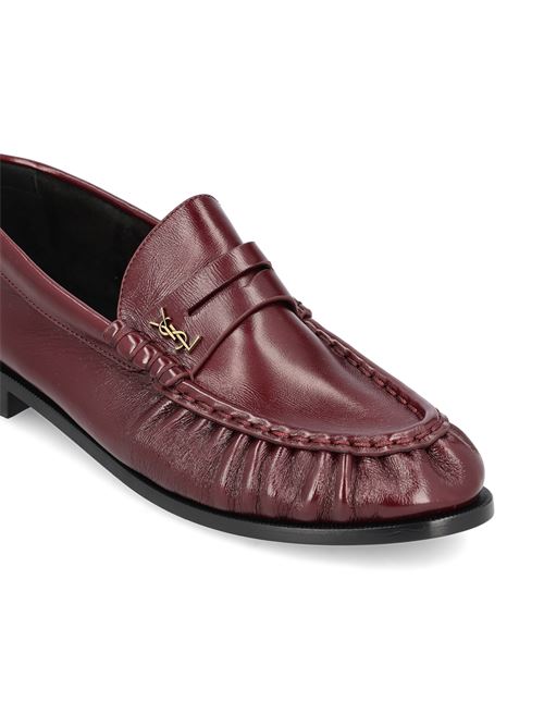 Saint Laurent Le Loafer Morbidi in red calfskin — side profile | La Parisienne Qatar