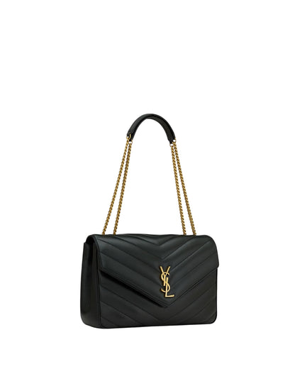 Saint Laurent Loulou Large chain bag in matelassé lambskin — side profile | La Parisienne Qatar