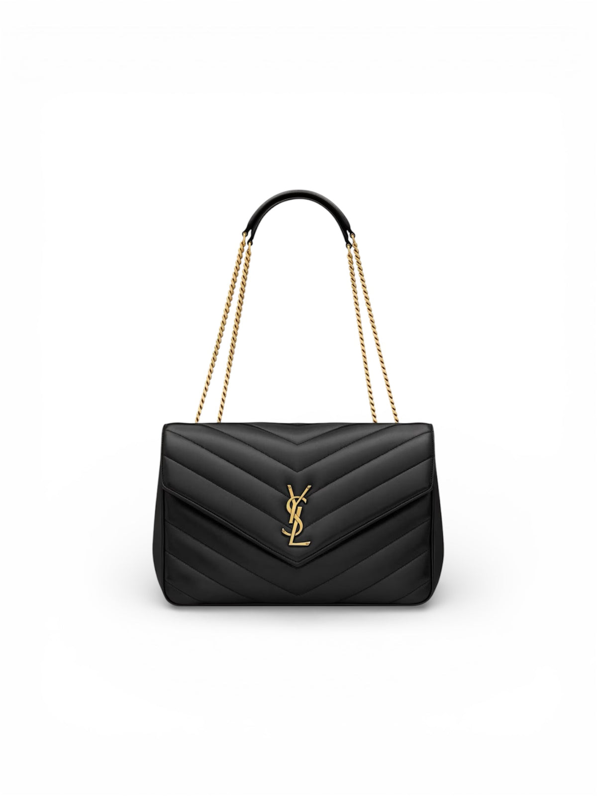 Saint Laurent Loulou Large chain bag in matelassé lambskin — front view | La Parisienne Qatar