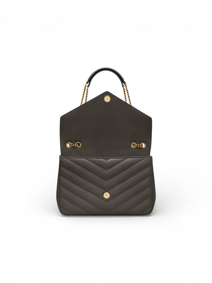 Saint Laurent Loulou Large shoulder bag in quilted lambskin — rear view | La Parisienne Qatar