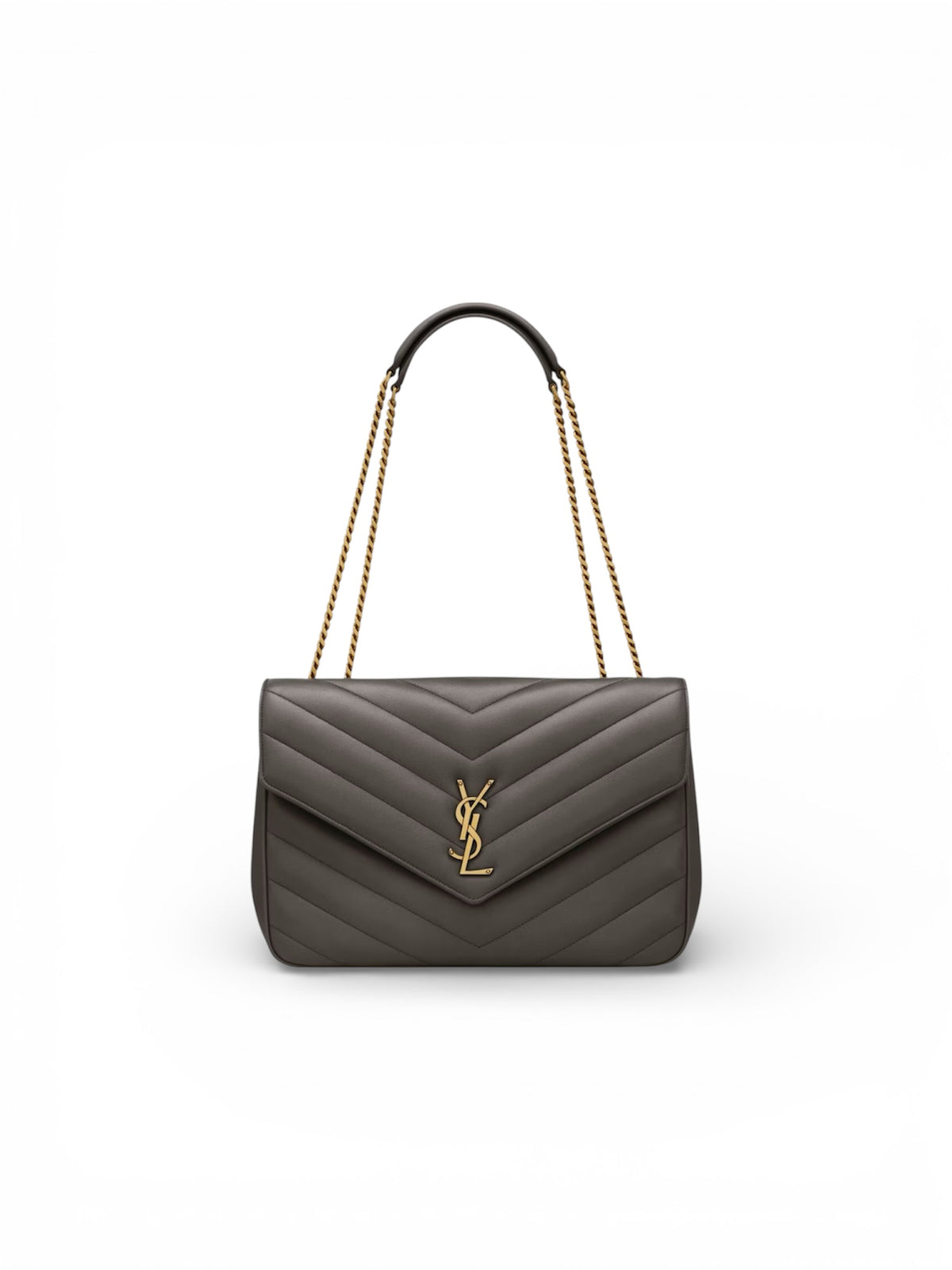 Saint Laurent Loulou Large shoulder bag in quilted lambskin — front view | La Parisienne Qatar