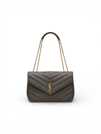 Saint Laurent Loulou Large shoulder bag in quilted lambskin — front view | La Parisienne Qatar