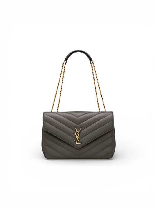 Saint Laurent Loulou Large shoulder bag in quilted lambskin — front view | La Parisienne Qatar